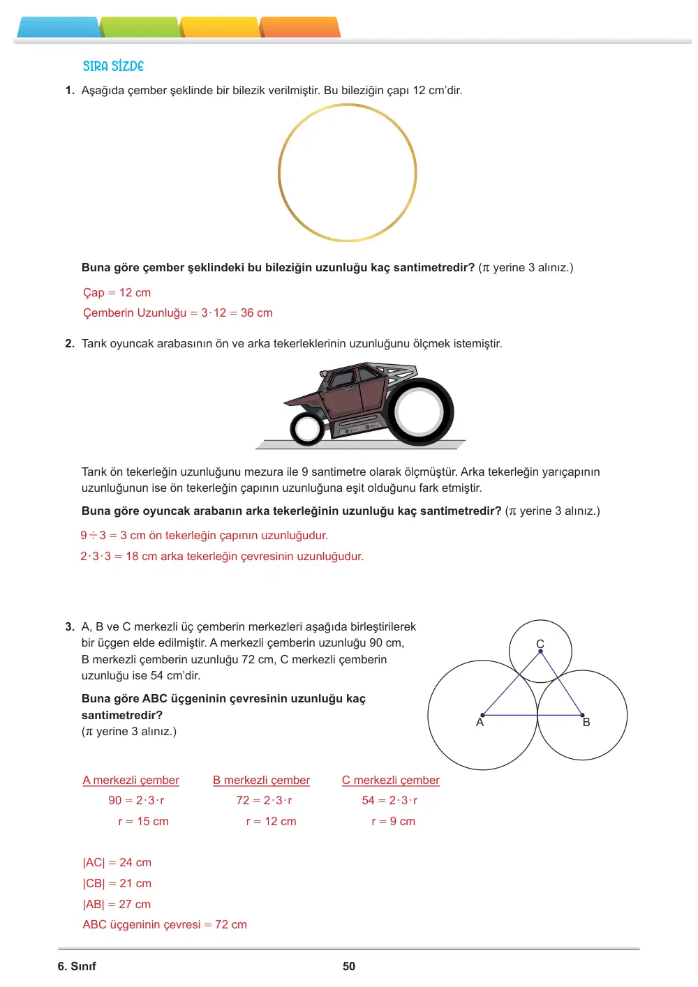 6. Sınıf Matematik Öğrenme Etkinlikleri Seti 2 (2025-2026) cevap anahtarı sayfa 52