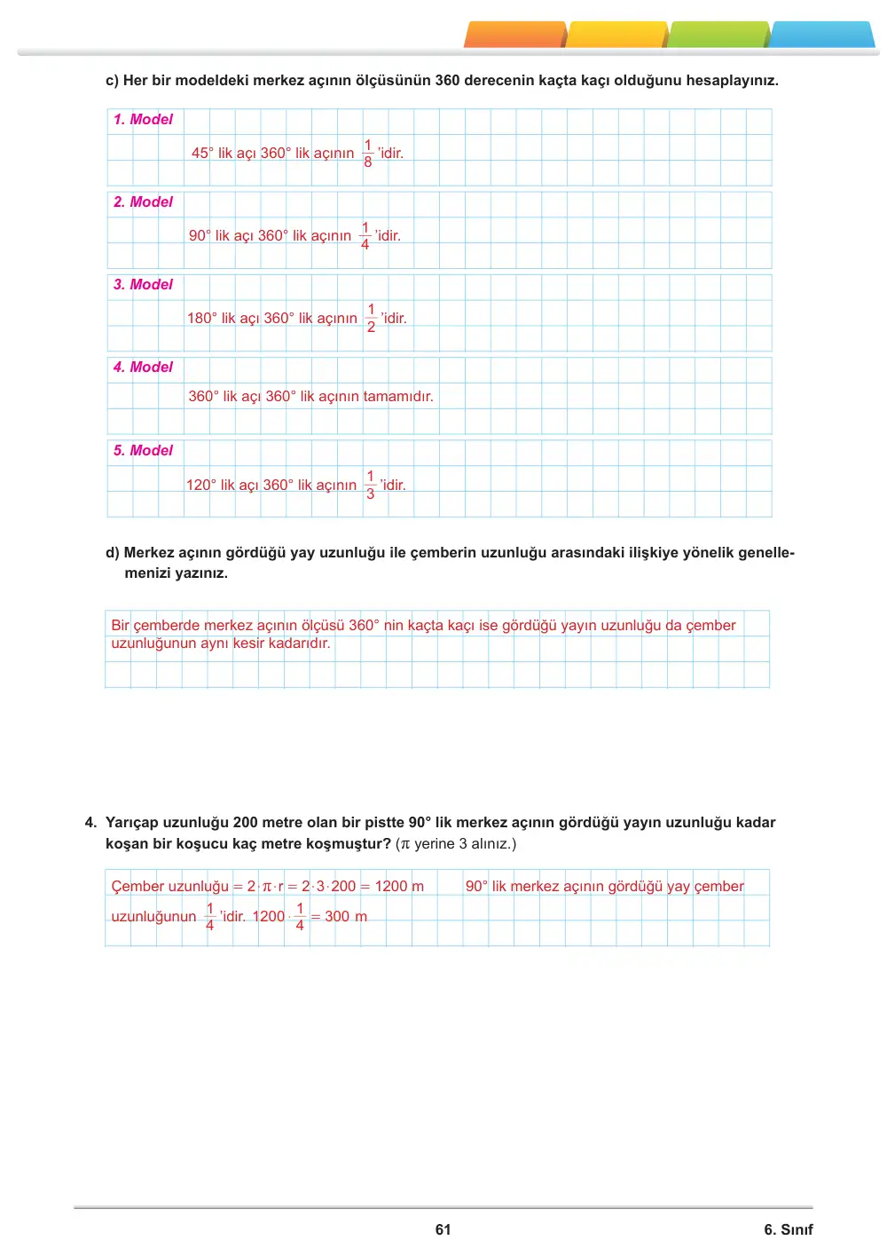 6. Sınıf Matematik Öğrenme Etkinlikleri Seti 2 (2025-2026) cevap anahtarı sayfa 63