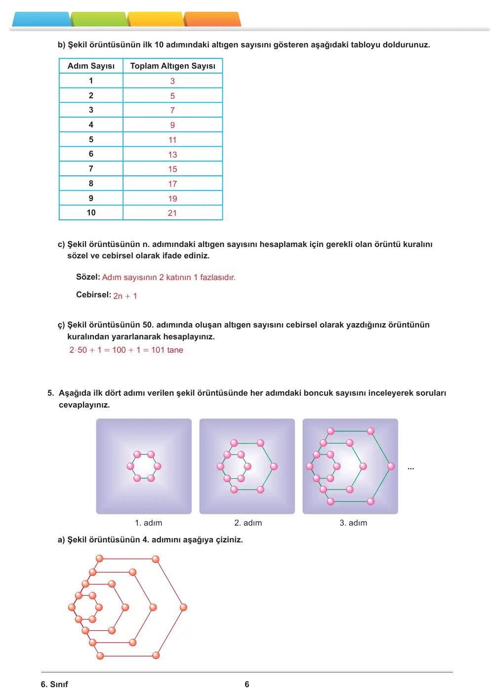 6. Sınıf Matematik Öğrenme Etkinlikleri Seti 2 (2025-2026) cevap anahtarı sayfa 8
