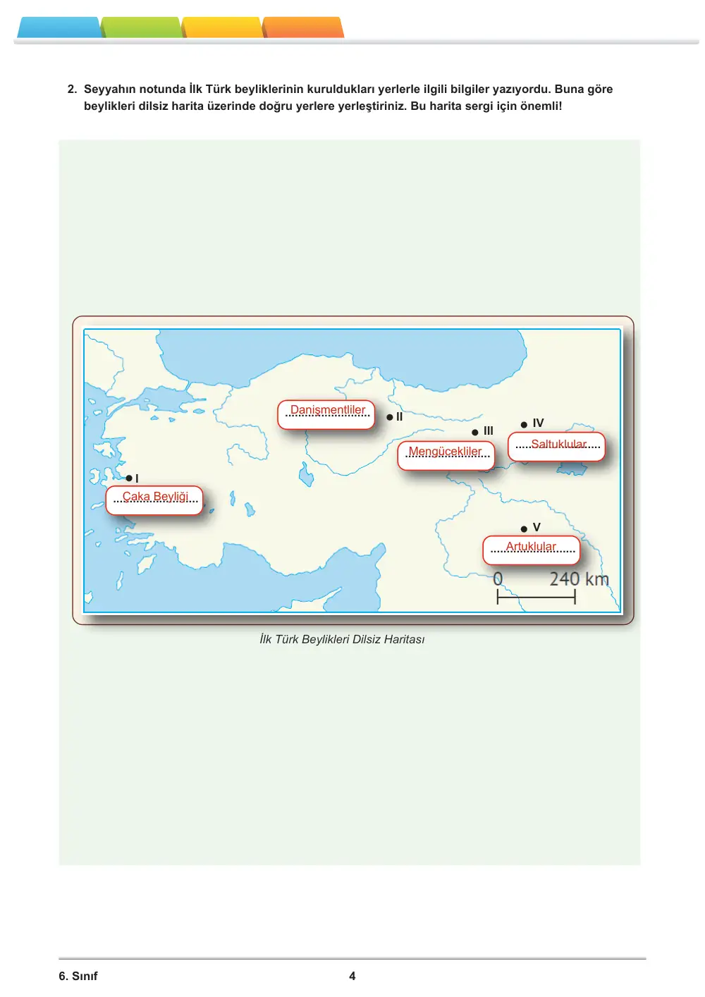 6. Sınıf Sosyal Bilgiler Öğrenme Etkinlikleri Seti 1 (2025-2026) cevap anahtarı sayfa 6