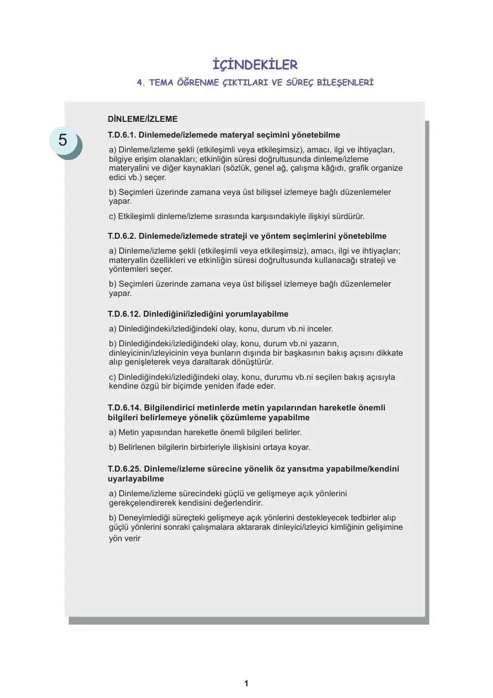 6. Sınıf Türkçe Öğrenme Etkinlikleri Seti 1 (2025-2026) sayfa 3