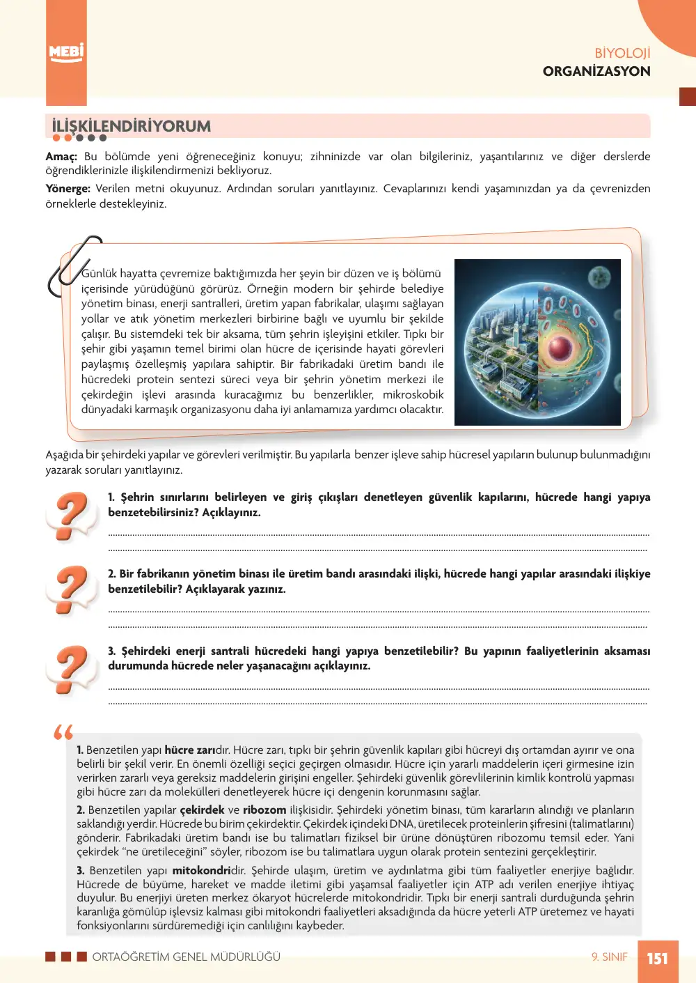 9. Sınıf Biyoloji Bireysel Öğrenme Etkinlikleri (2026-2027) sayfa 149
