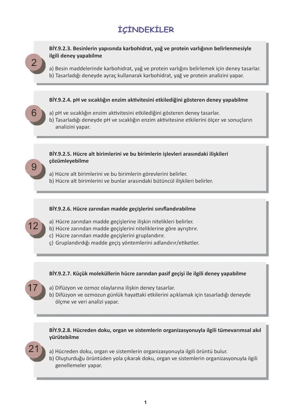 9. Sınıf Biyoloji Öğrenme Etkinlikleri Seti 2 (2025-2026) sayfa 2