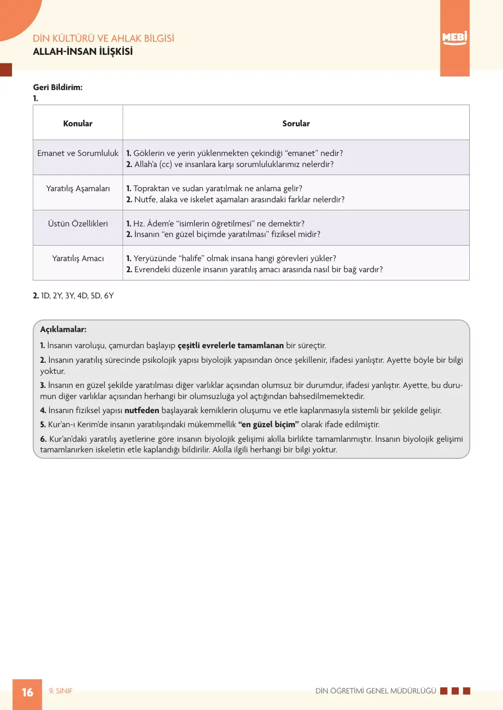 9. Sınıf Din Kültürü ve Ahlak Bilgisi Bireysel Öğrenme Etkinlikleri (2026-2027) sayfa 14