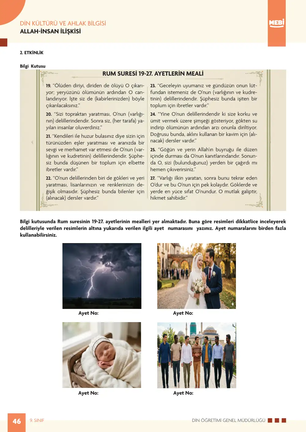 9. Sınıf Din Kültürü ve Ahlak Bilgisi Bireysel Öğrenme Etkinlikleri (2026-2027) sayfa 44
