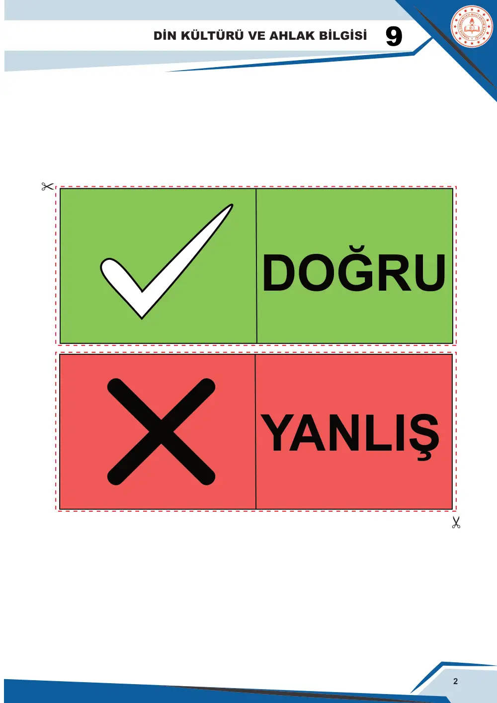 9. Sınıf Din Kültürü ve Ahlak Bilgisi Çalışma Kâğıdı: DKAB.9.1.1 İnsanın yaratılışını ve özelliklerini ayetlerden hareketle tefekkür ederek sorgulayabilme sayfa 3