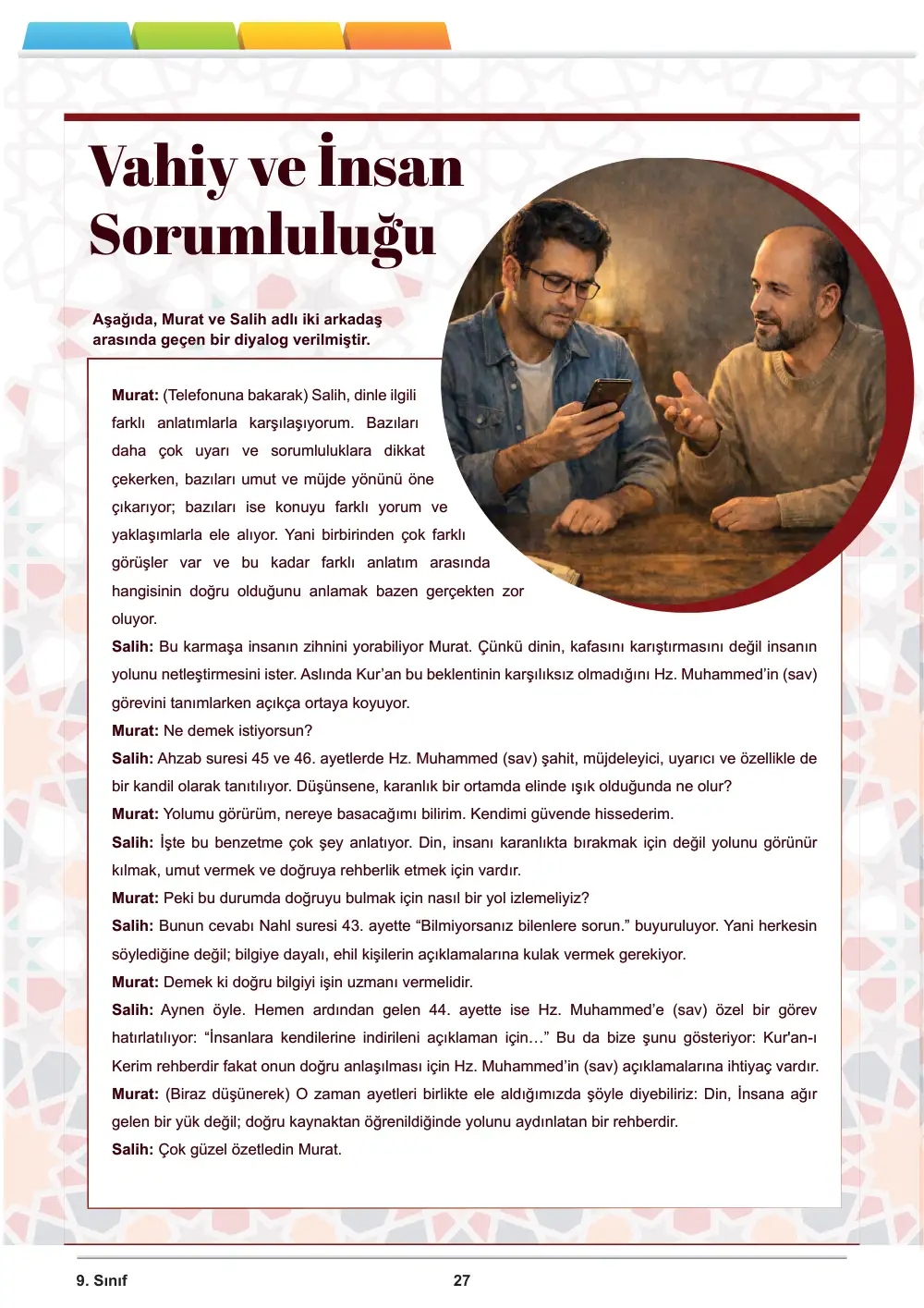 9. Sınıf Din Kültürü ve Ahlak Bilgisi Öğrenme Etkinlikleri Seti 2 (2025-2026) cevap anahtarı sayfa 28