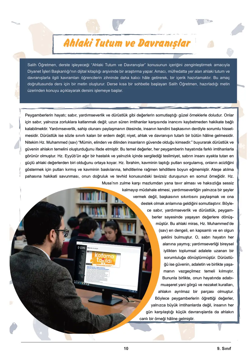 9. Sınıf Din Kültürü ve Ahlak Bilgisi Öğrenme Etkinlikleri Seti 2 (2025-2026) sayfa 11