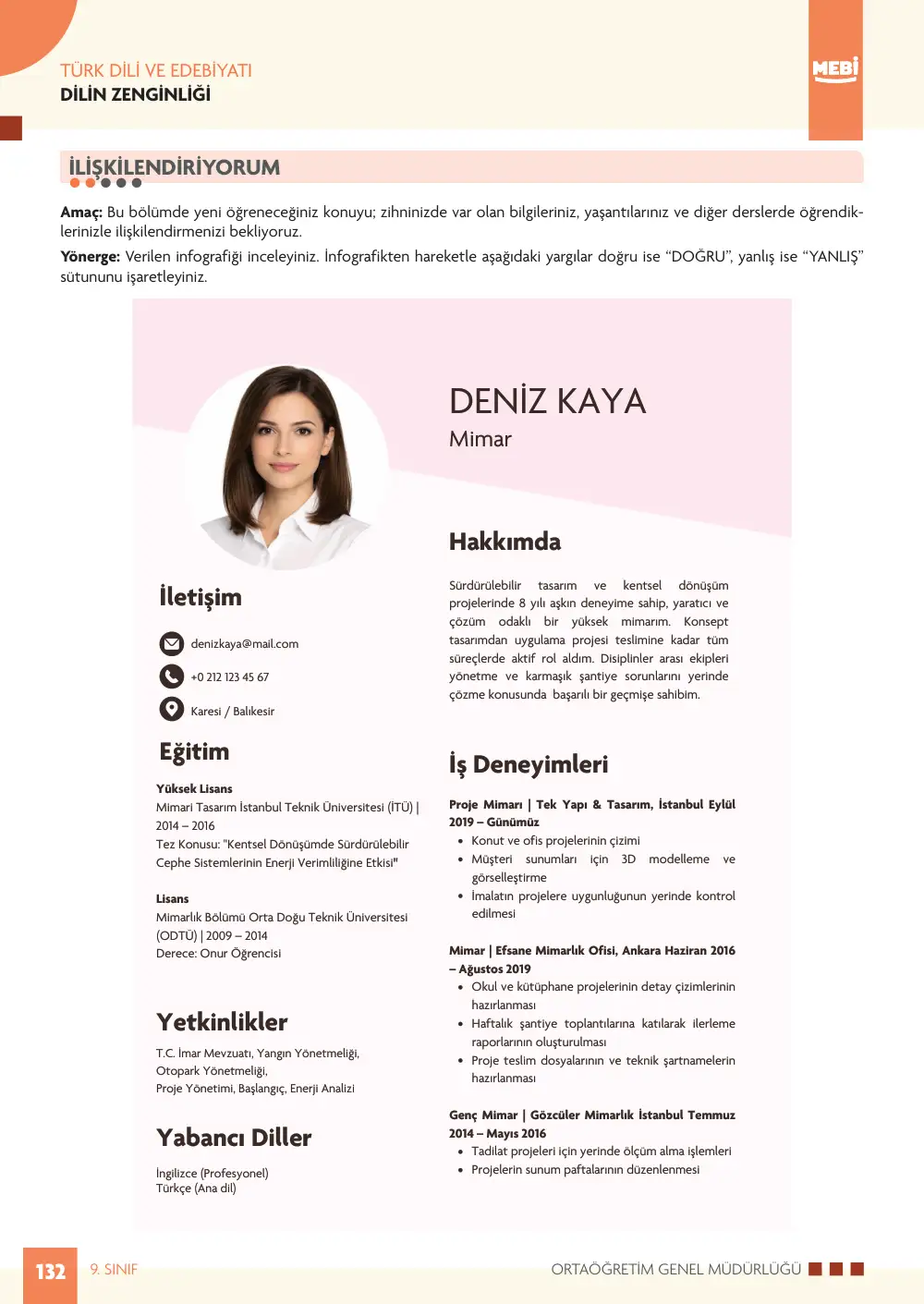 9. Sınıf Türk Dili ve Edebiyatı Bireysel Öğrenme Etkinlikleri (2026-2027) sayfa 130