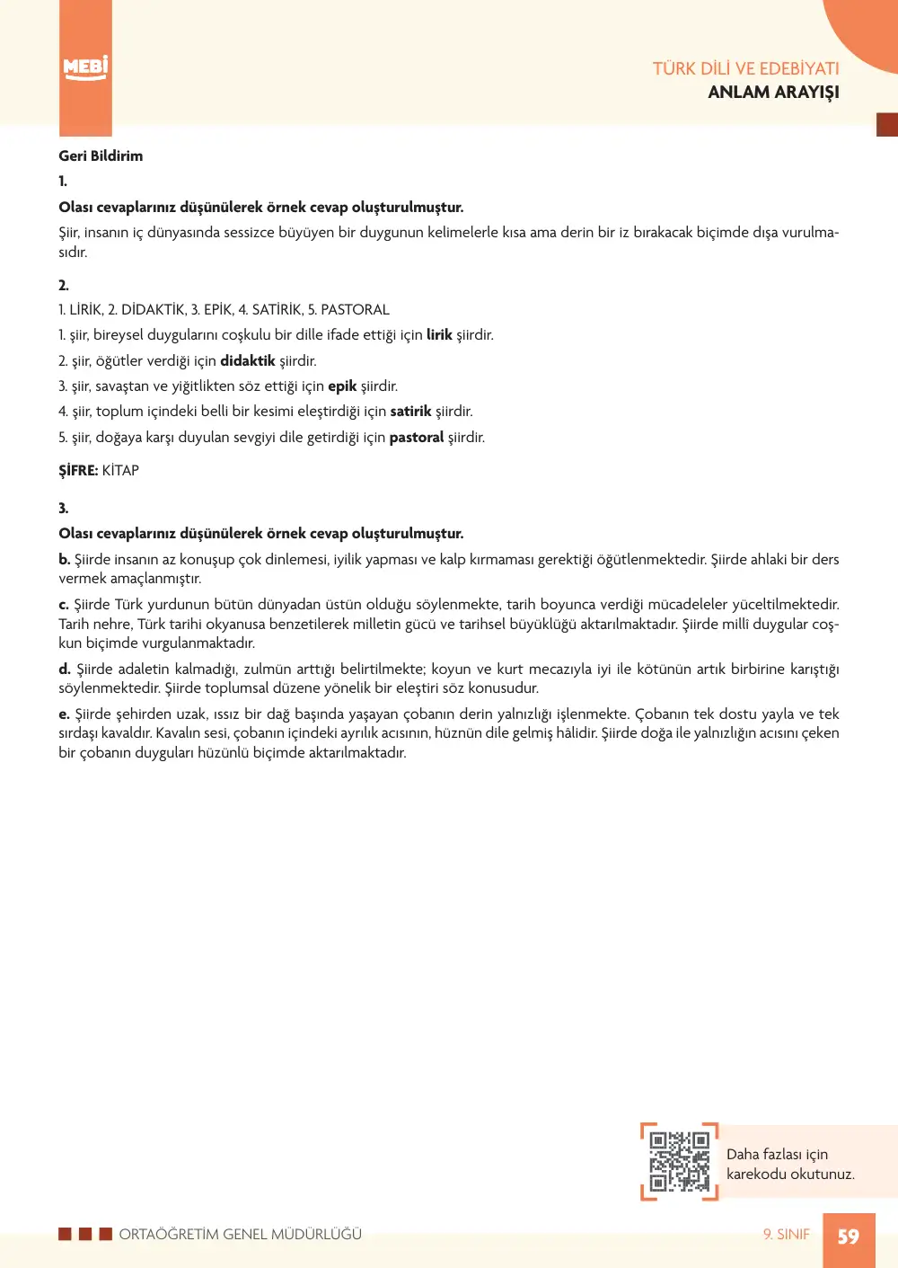 9. Sınıf Türk Dili ve Edebiyatı Bireysel Öğrenme Etkinlikleri (2026-2027) sayfa 57