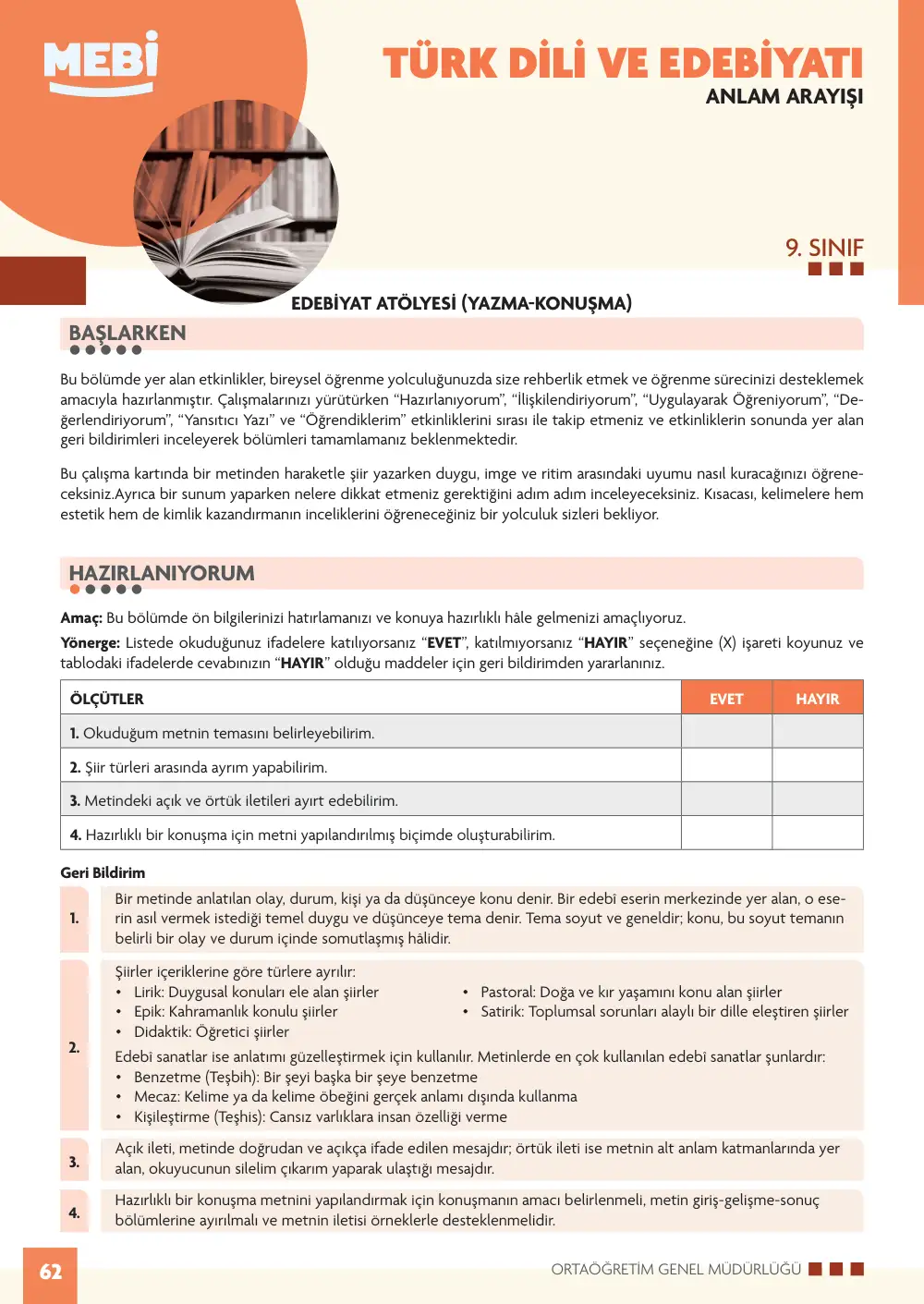 9. Sınıf Türk Dili ve Edebiyatı Bireysel Öğrenme Etkinlikleri (2026-2027) sayfa 60