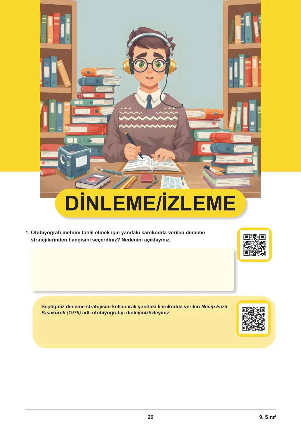 9. Sınıf Türk Dili ve Edebiyatı Öğrenme Etkinlikleri Seti 2 (2025-2026) cevap anahtarı sayfa 27