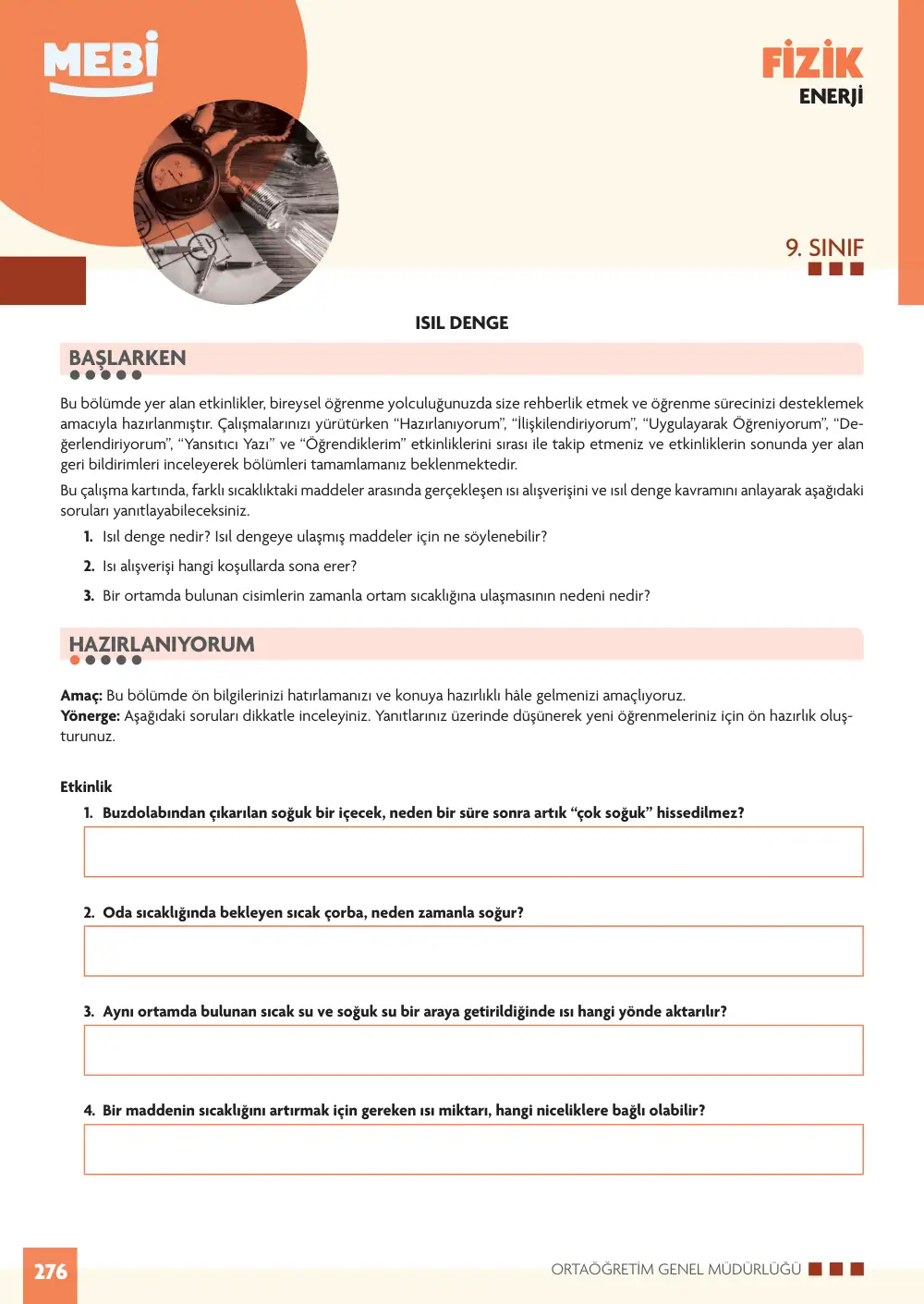 9. Sınıf Fizik Bireysel Öğrenme Etkinlikleri (2026-2027) sayfa 280