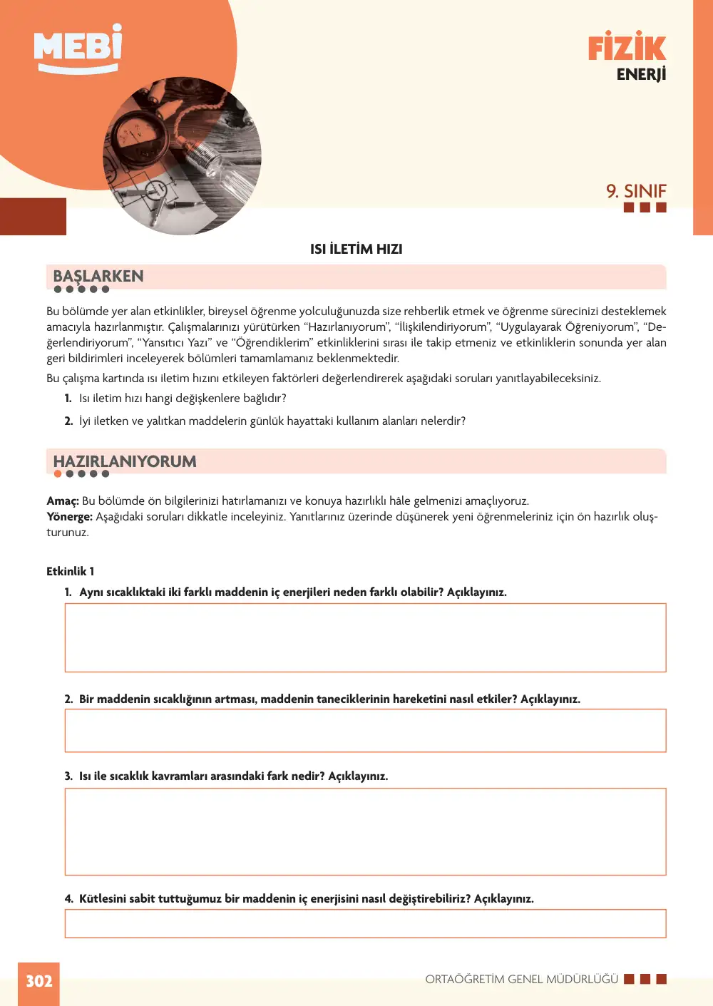 9. Sınıf Fizik Bireysel Öğrenme Etkinlikleri (2026-2027) sayfa 306