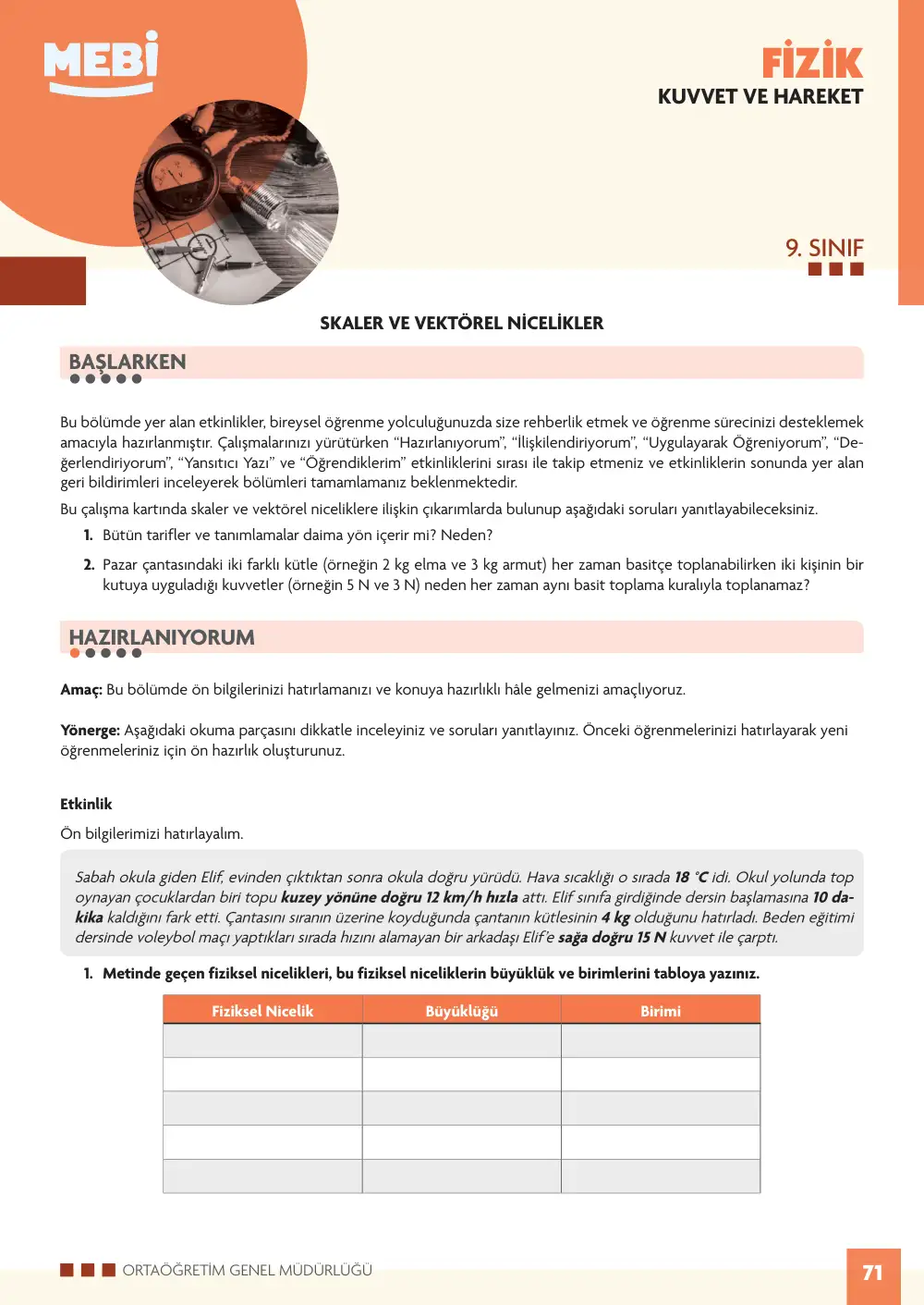 9. Sınıf Fizik Bireysel Öğrenme Etkinlikleri (2026-2027) sayfa 75
