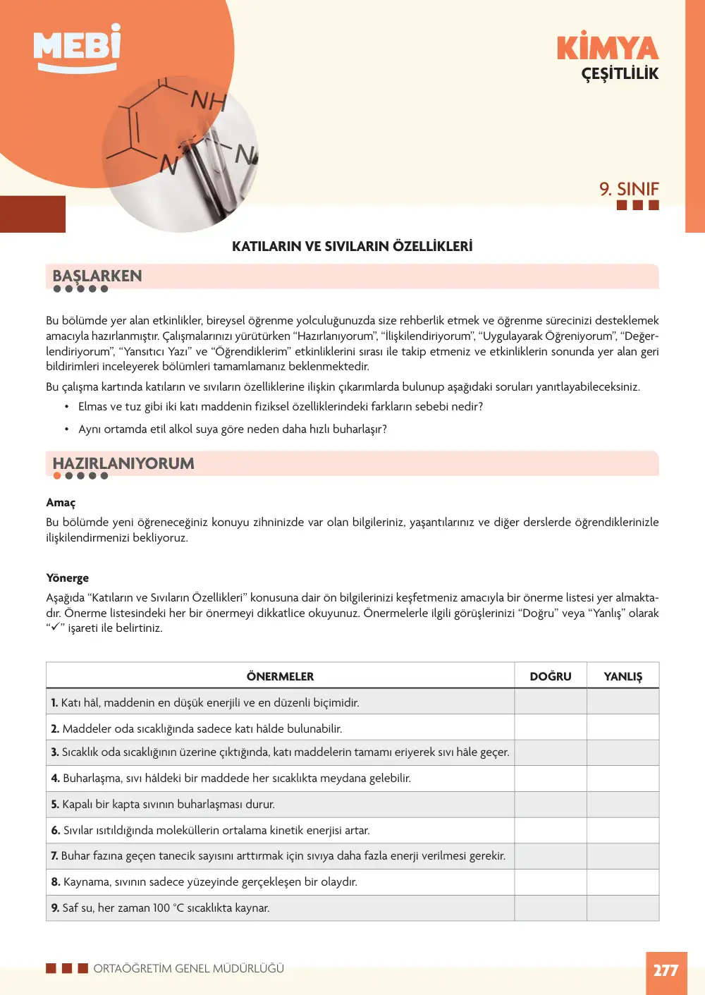9. Sınıf Kimya Bireysel Öğrenme Etkinlikleri (2026-2027) sayfa 275