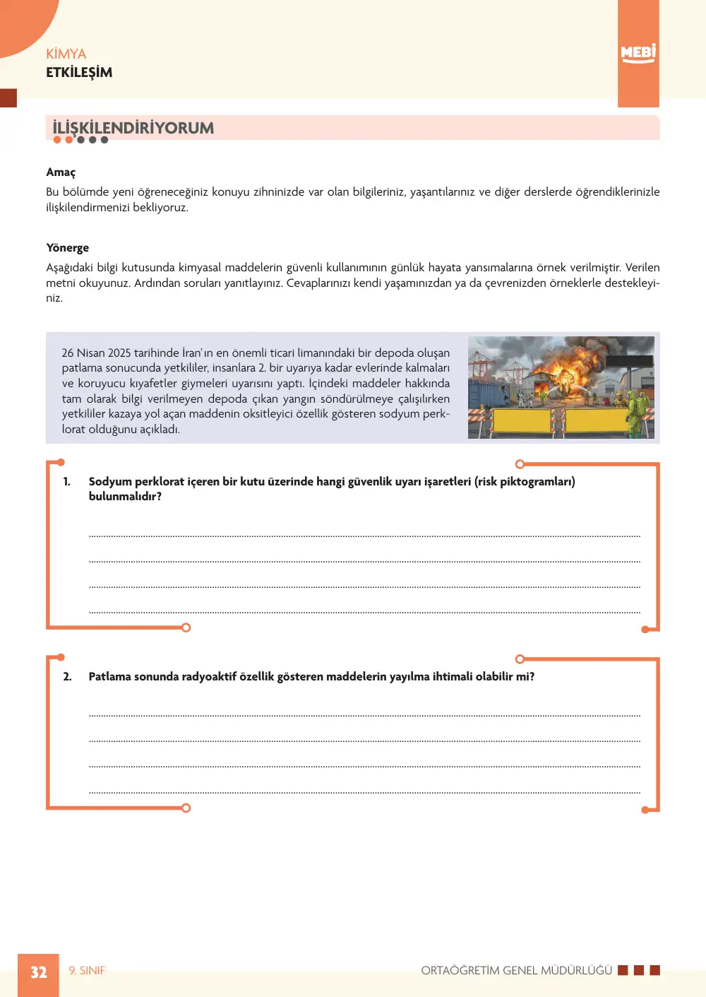 9. Sınıf Kimya Bireysel Öğrenme Etkinlikleri (2026-2027) sayfa 30