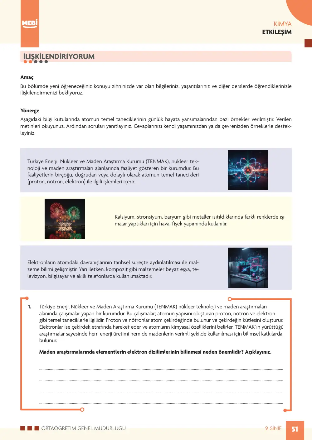 9. Sınıf Kimya Bireysel Öğrenme Etkinlikleri (2026-2027) sayfa 49