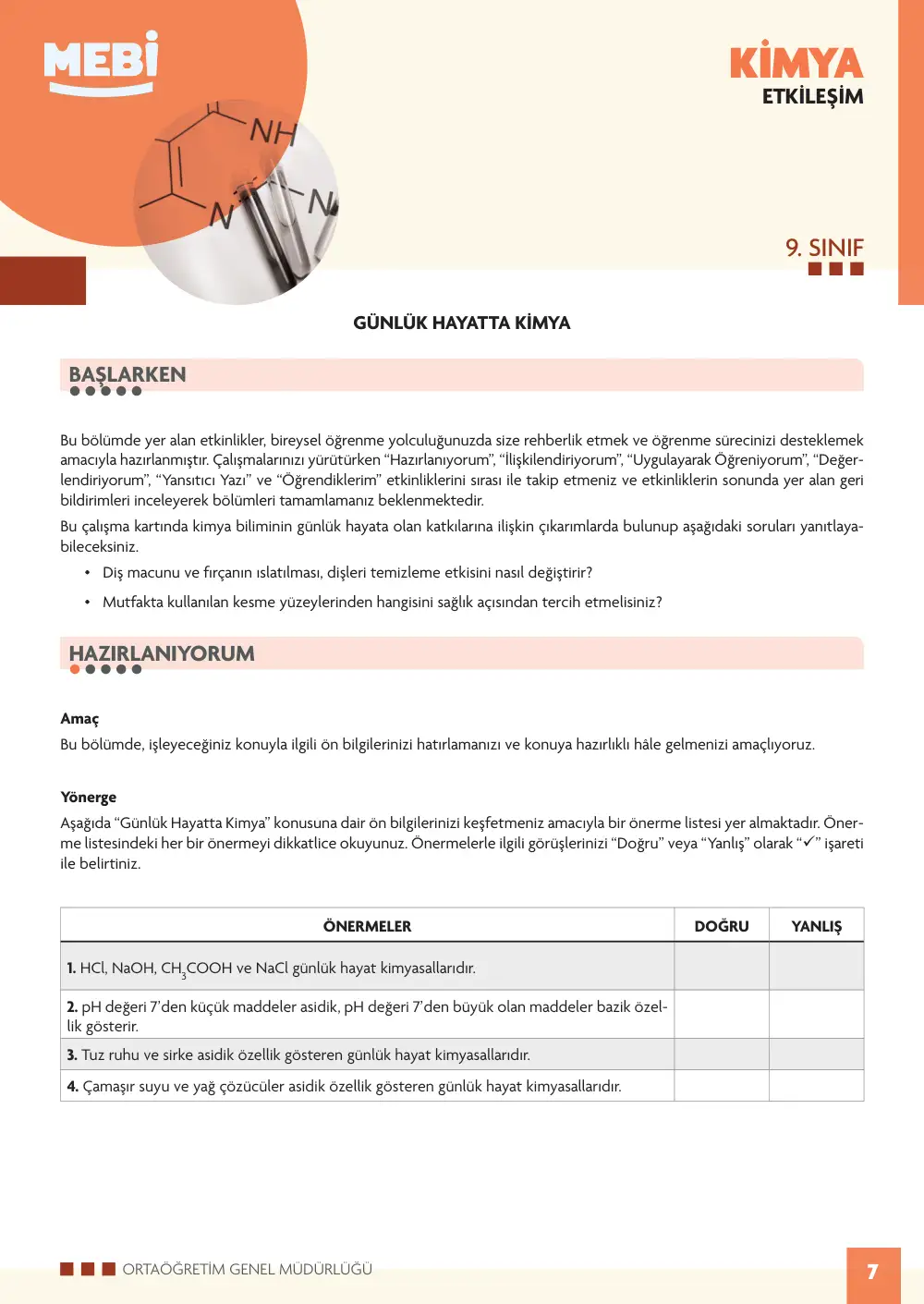 9. Sınıf Kimya Bireysel Öğrenme Etkinlikleri (2026-2027) sayfa 5