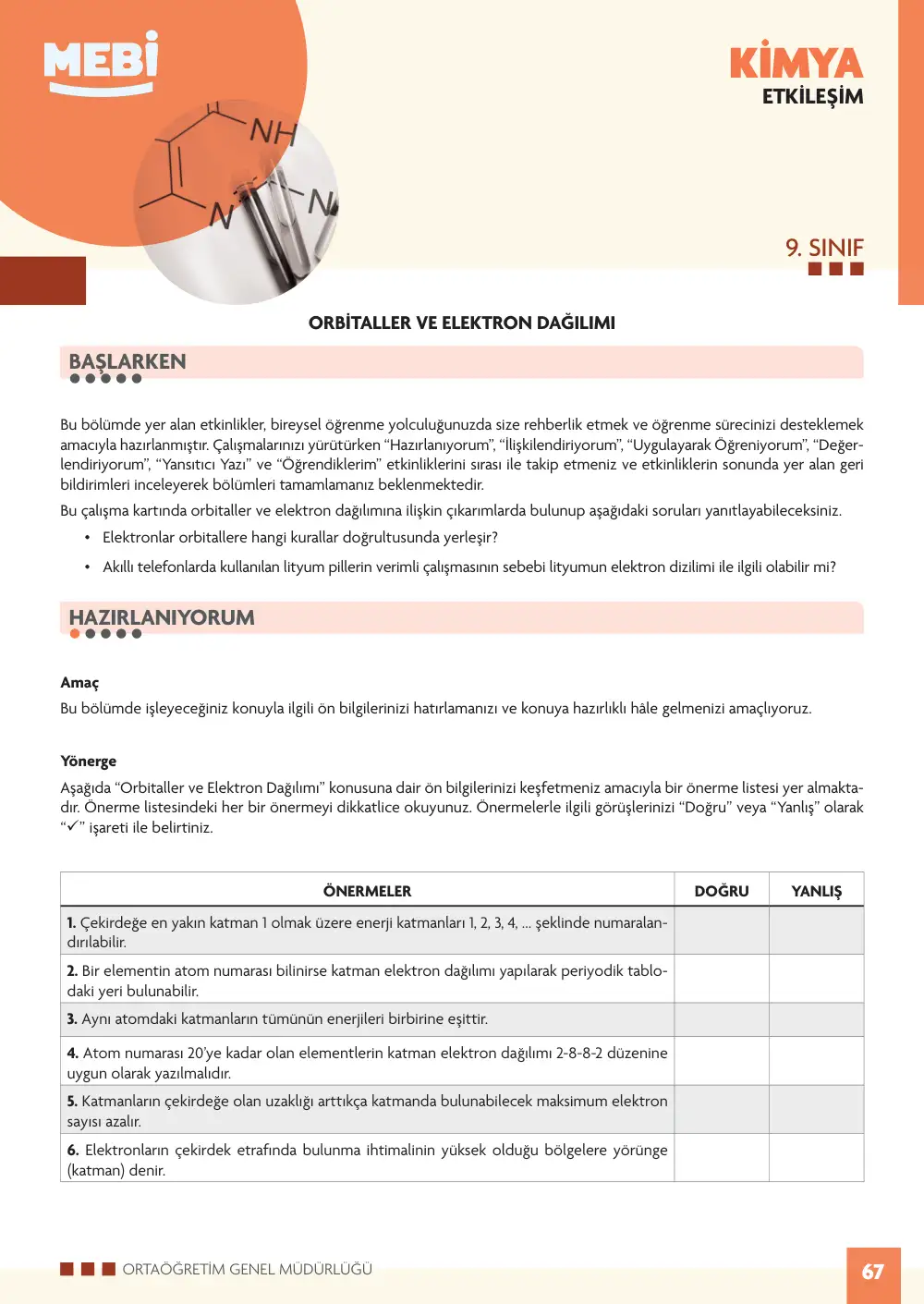 9. Sınıf Kimya Bireysel Öğrenme Etkinlikleri (2026-2027) sayfa 65