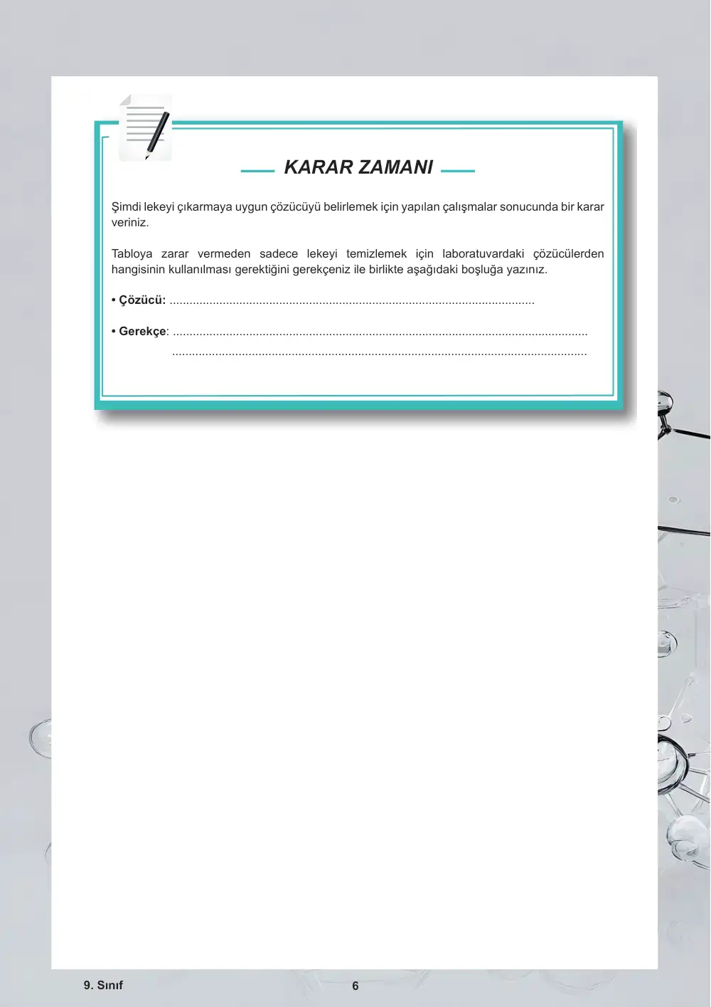 9. Sınıf Kimya Öğrenme Etkinlikleri Seti 1 (2025-2026) sayfa 7