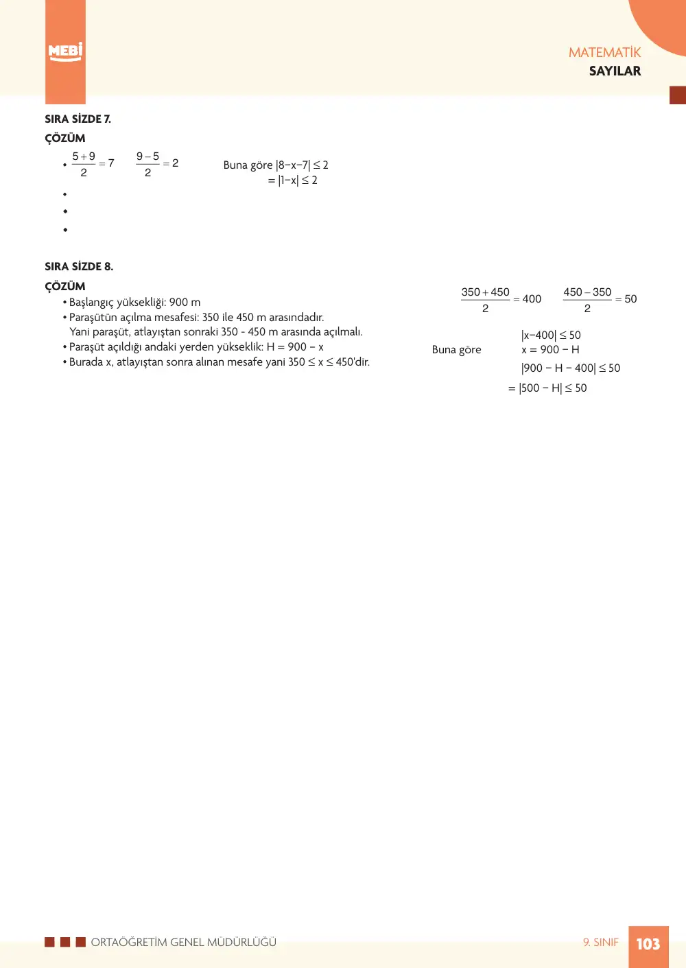 9. Sınıf Matematik Bireysel Öğrenme Etkinlikleri (2026-2027) sayfa 101