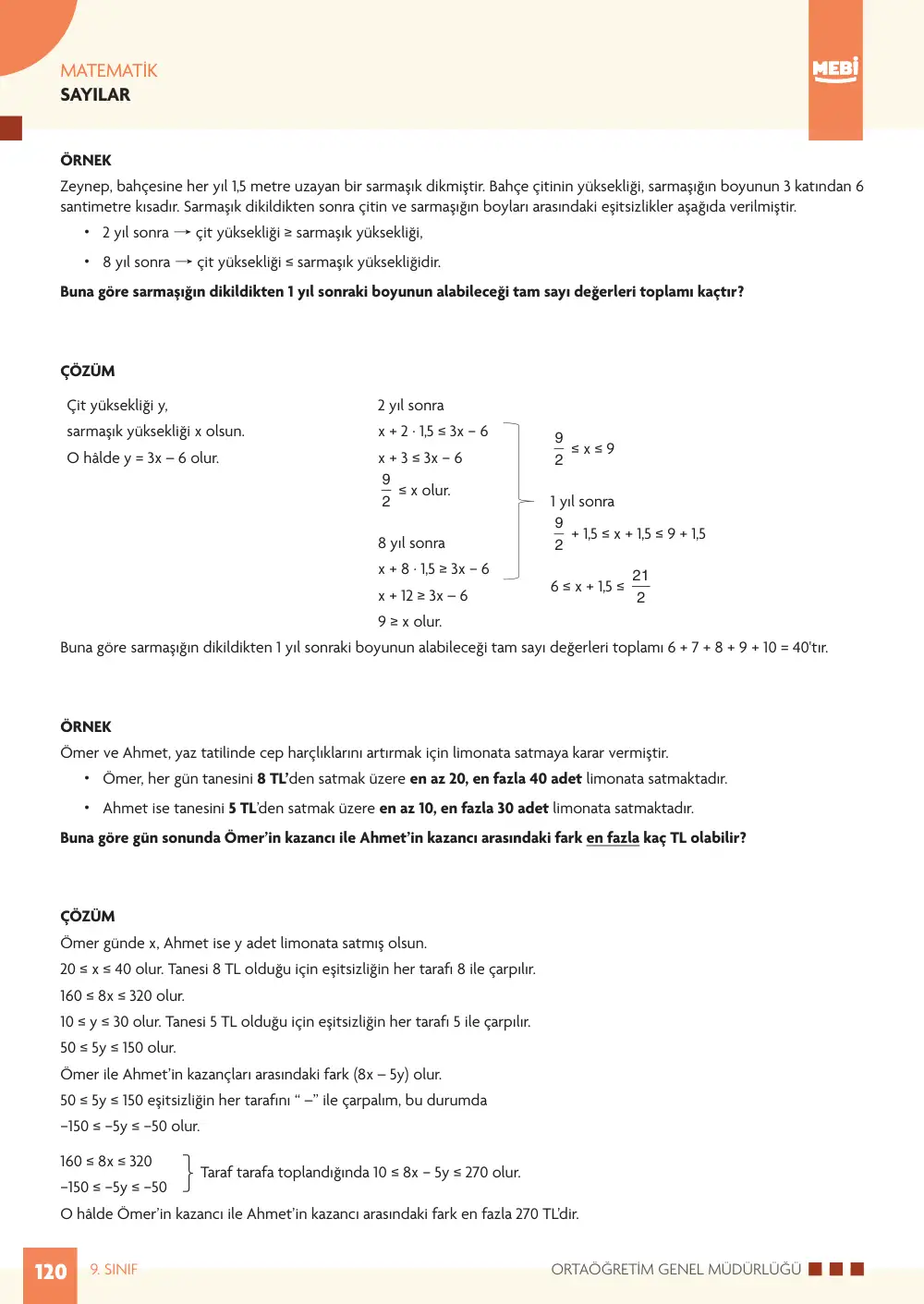 9. Sınıf Matematik Bireysel Öğrenme Etkinlikleri (2026-2027) sayfa 118