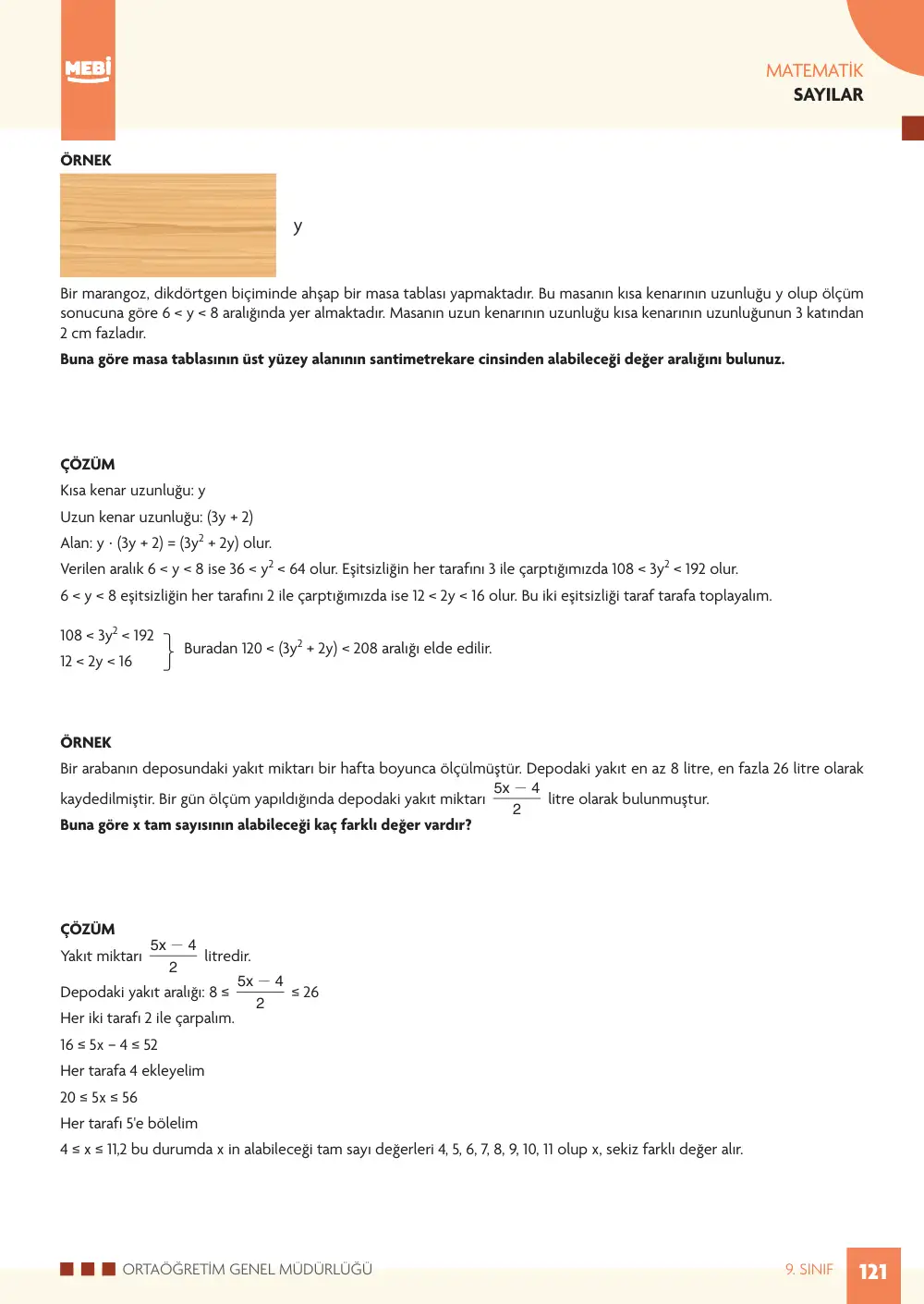 9. Sınıf Matematik Bireysel Öğrenme Etkinlikleri (2026-2027) sayfa 119