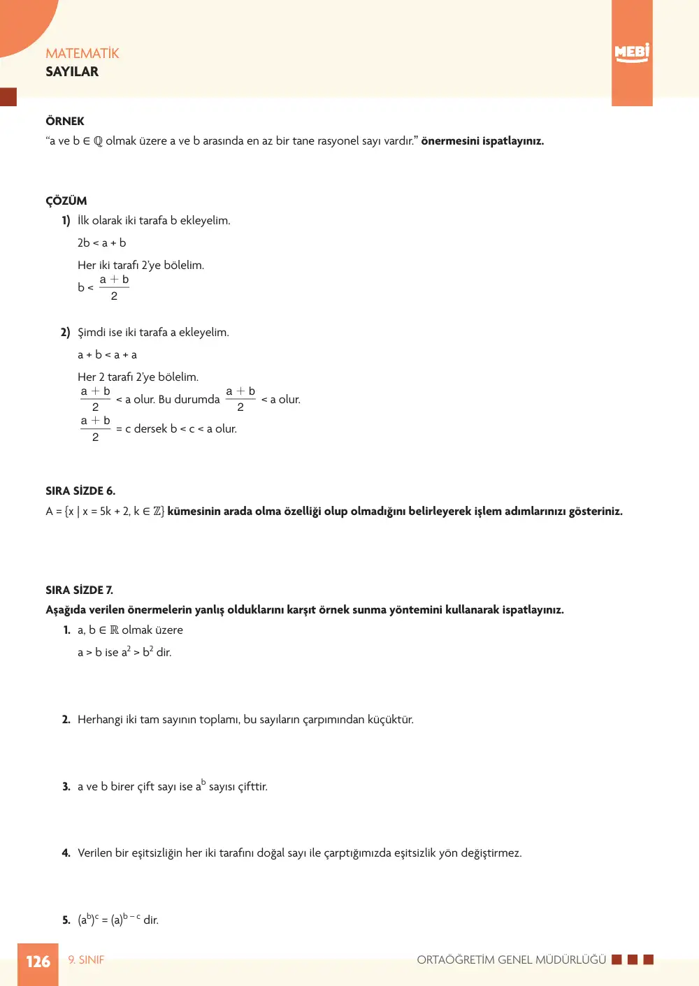 9. Sınıf Matematik Bireysel Öğrenme Etkinlikleri (2026-2027) sayfa 124