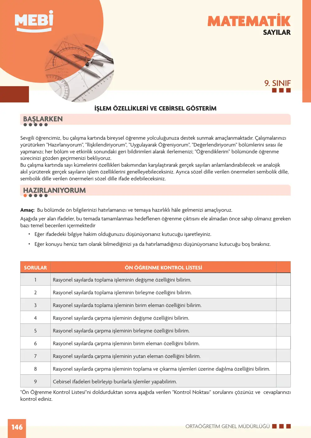 9. Sınıf Matematik Bireysel Öğrenme Etkinlikleri (2026-2027) sayfa 144