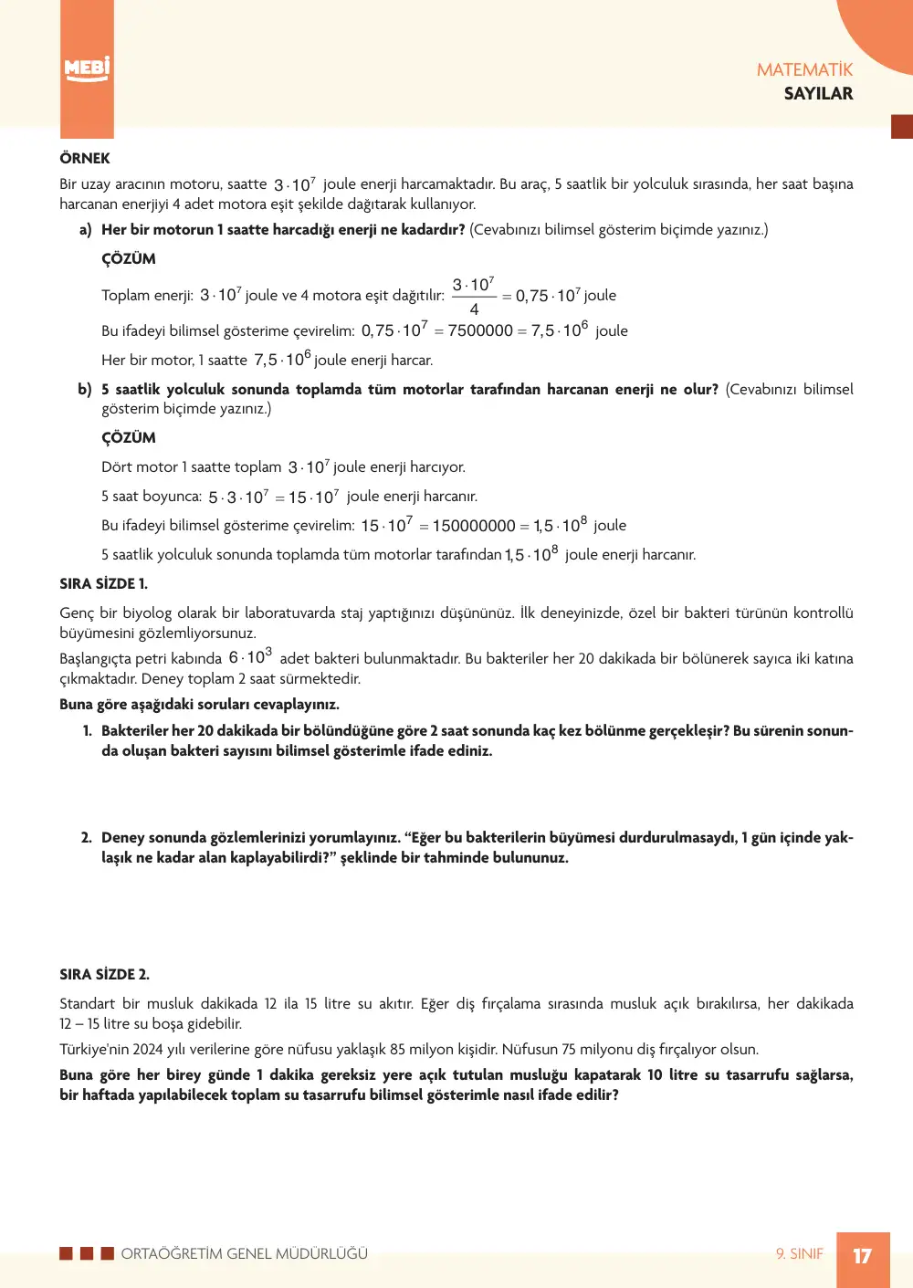 9. Sınıf Matematik Bireysel Öğrenme Etkinlikleri (2026-2027) sayfa 15