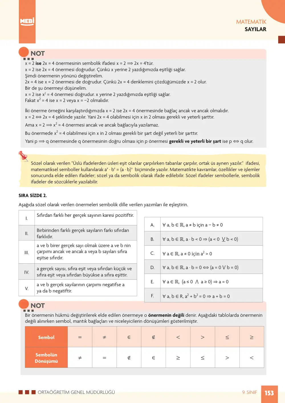 9. Sınıf Matematik Bireysel Öğrenme Etkinlikleri (2026-2027) sayfa 151