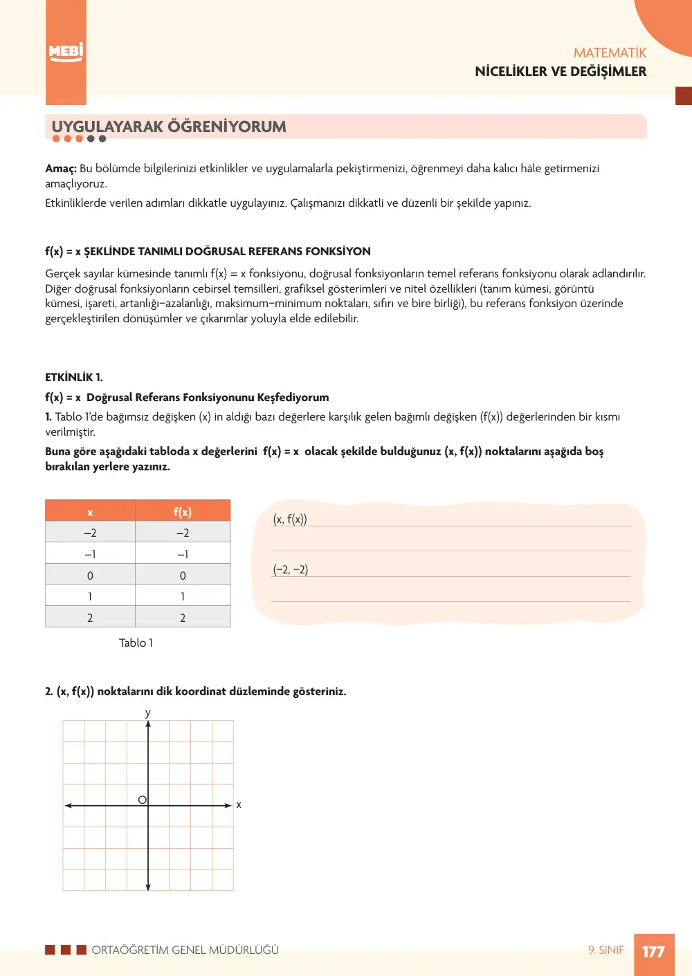 9. Sınıf Matematik Bireysel Öğrenme Etkinlikleri (2026-2027) sayfa 175
