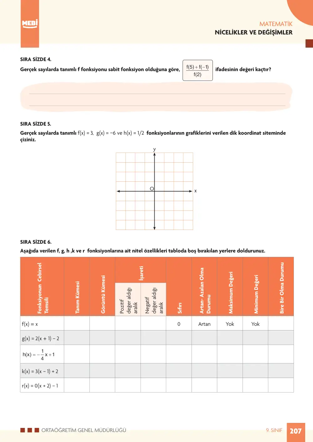 9. Sınıf Matematik Bireysel Öğrenme Etkinlikleri (2026-2027) sayfa 205