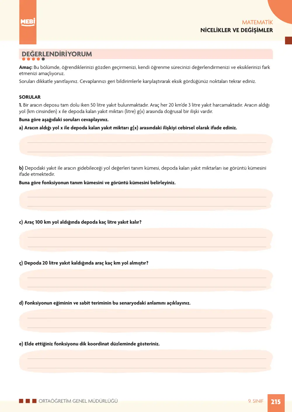 9. Sınıf Matematik Bireysel Öğrenme Etkinlikleri (2026-2027) sayfa 213