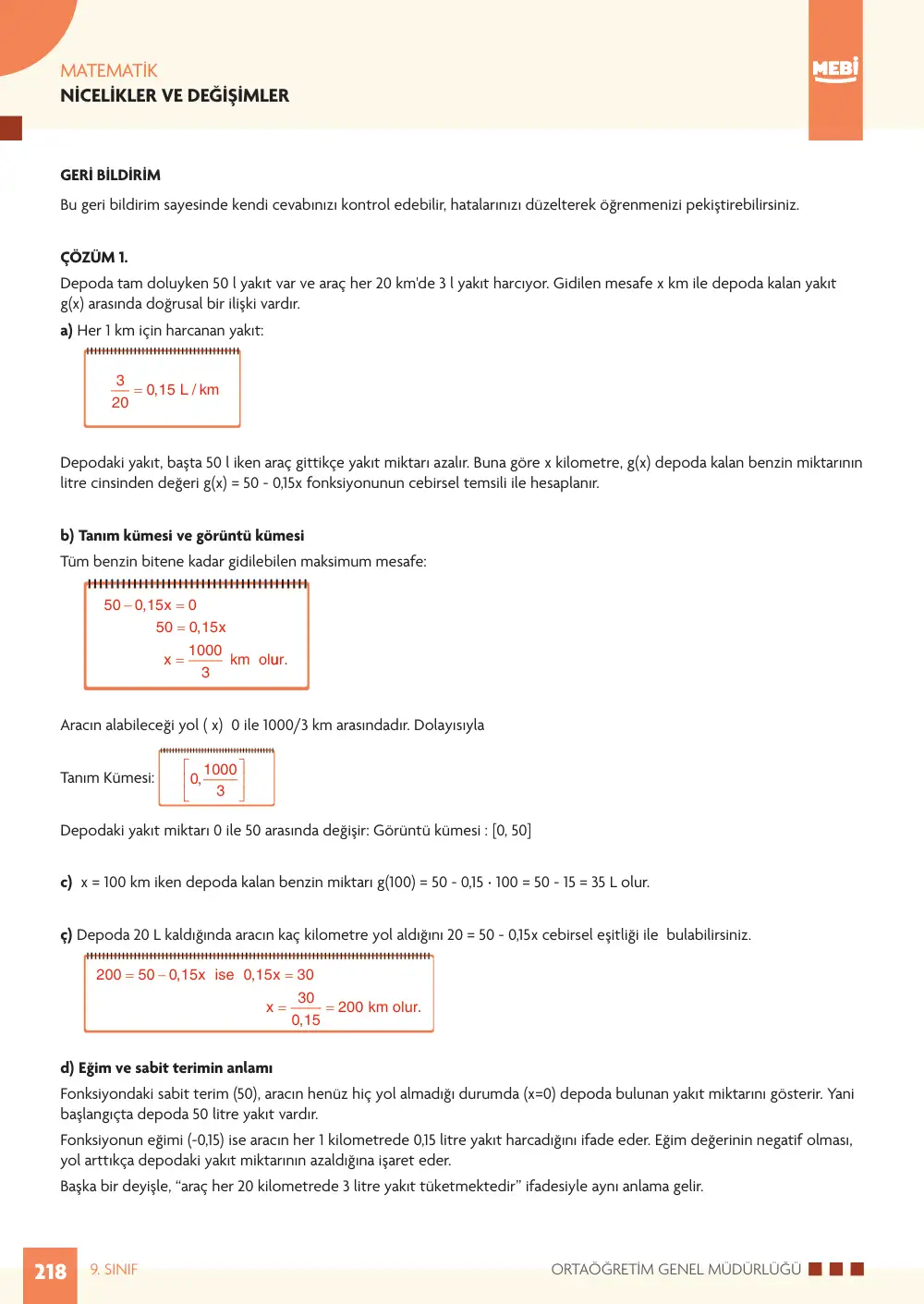 9. Sınıf Matematik Bireysel Öğrenme Etkinlikleri (2026-2027) sayfa 216