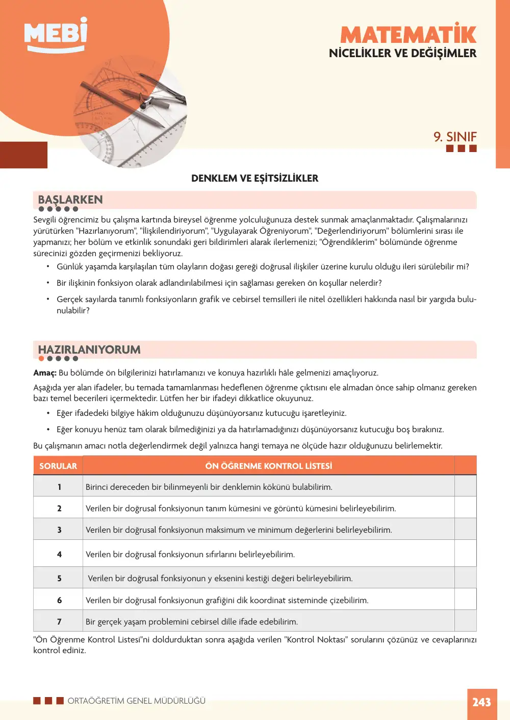 9. Sınıf Matematik Bireysel Öğrenme Etkinlikleri (2026-2027) sayfa 241