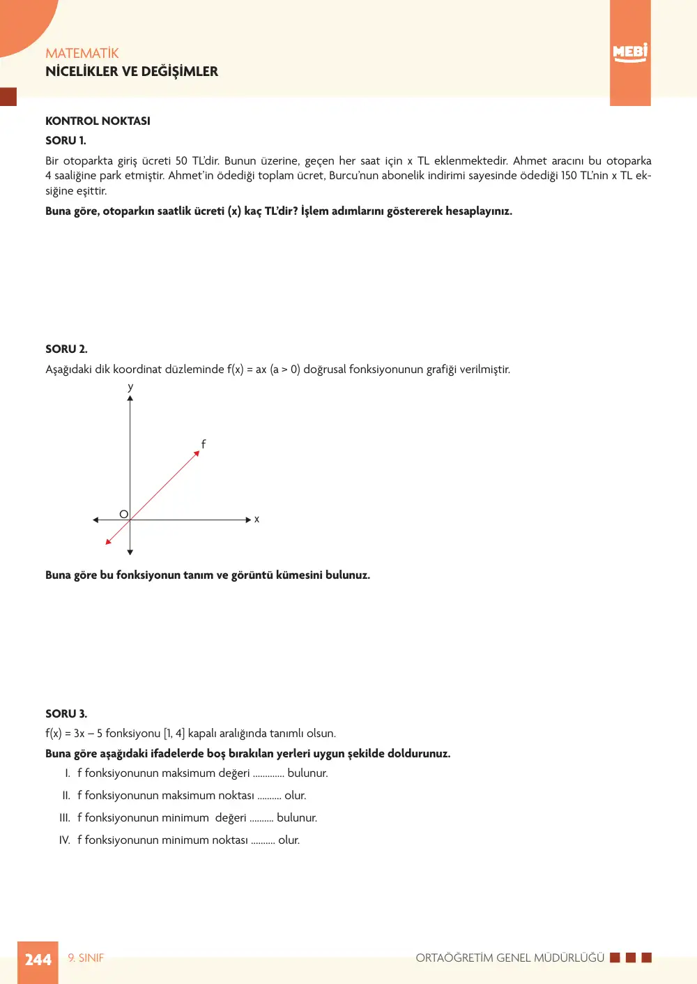 9. Sınıf Matematik Bireysel Öğrenme Etkinlikleri (2026-2027) sayfa 242