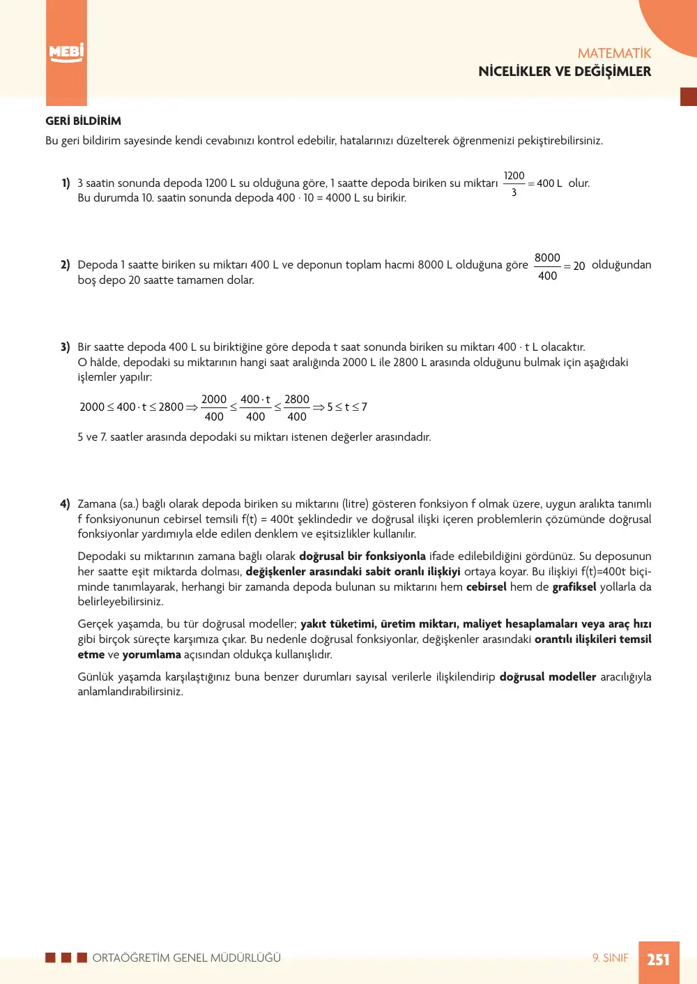 9. Sınıf Matematik Bireysel Öğrenme Etkinlikleri (2026-2027) sayfa 249