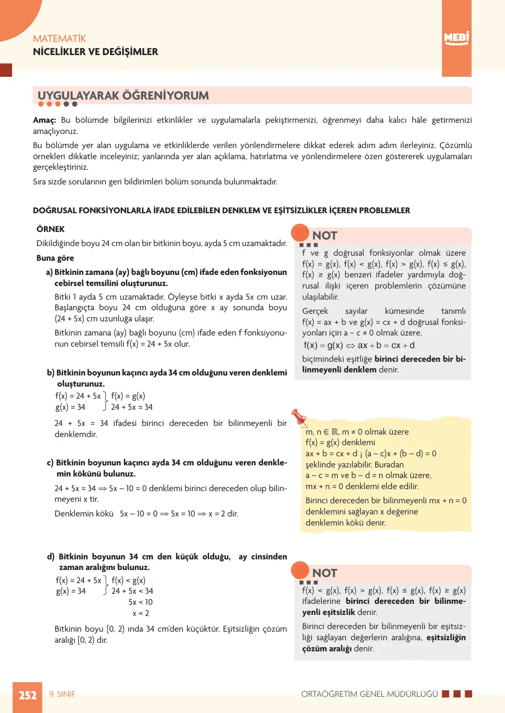 9. Sınıf Matematik Bireysel Öğrenme Etkinlikleri (2026-2027) sayfa 250