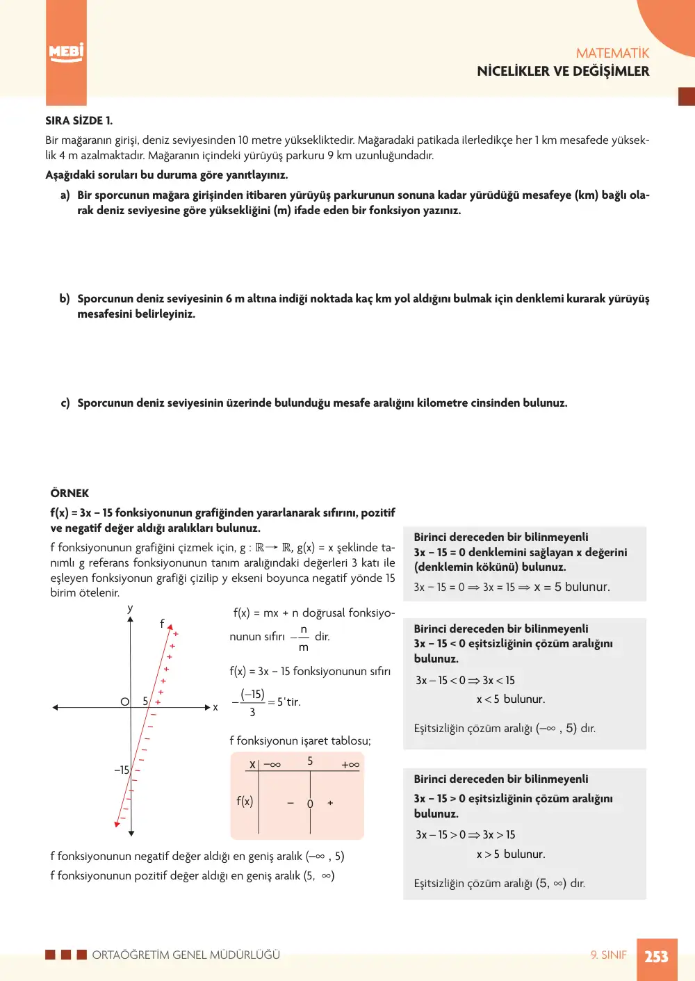 9. Sınıf Matematik Bireysel Öğrenme Etkinlikleri (2026-2027) sayfa 251