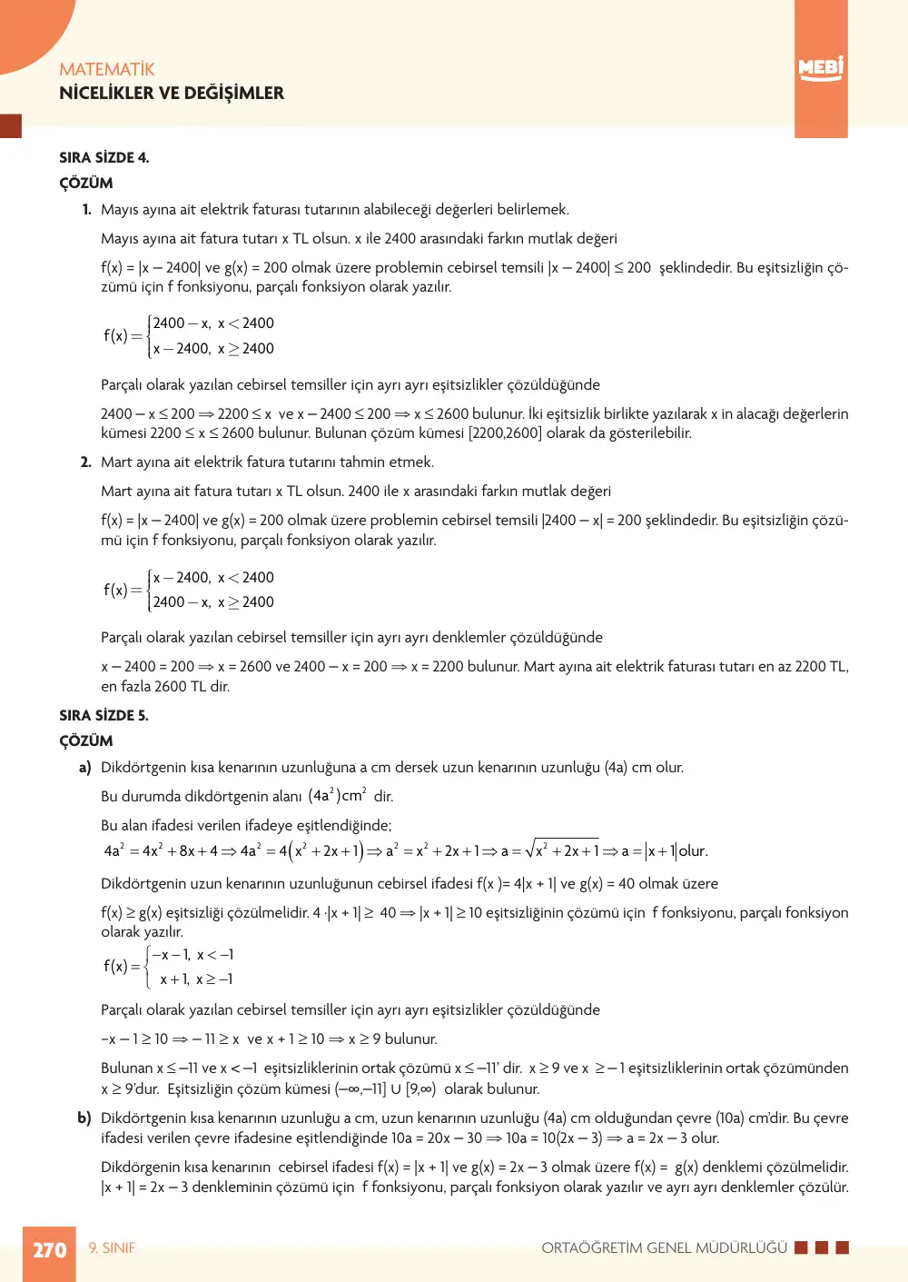 9. Sınıf Matematik Bireysel Öğrenme Etkinlikleri (2026-2027) sayfa 268