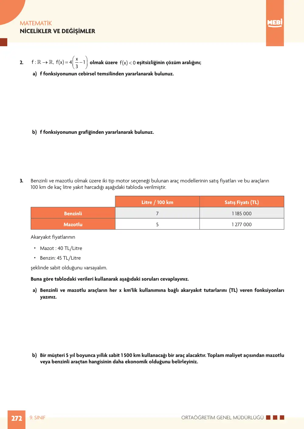 9. Sınıf Matematik Bireysel Öğrenme Etkinlikleri (2026-2027) sayfa 270