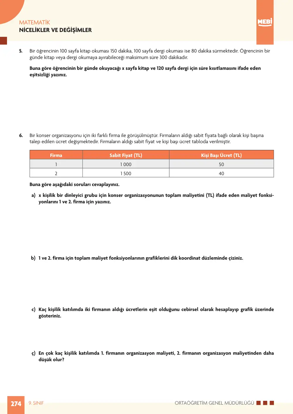 9. Sınıf Matematik Bireysel Öğrenme Etkinlikleri (2026-2027) sayfa 272