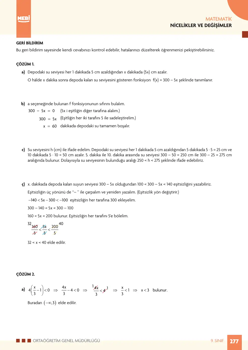 9. Sınıf Matematik Bireysel Öğrenme Etkinlikleri (2026-2027) sayfa 275