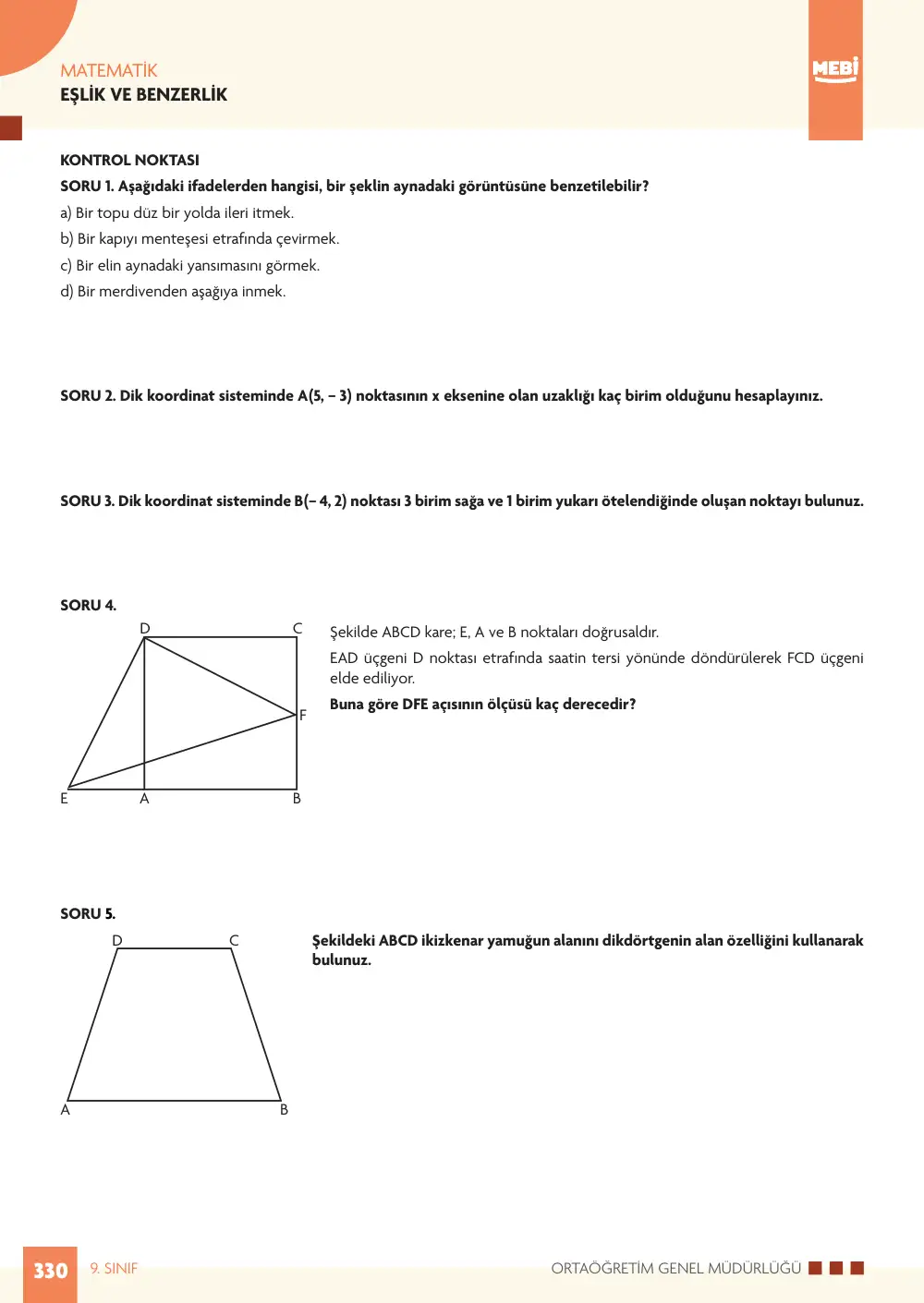 9. Sınıf Matematik Bireysel Öğrenme Etkinlikleri (2026-2027) sayfa 328