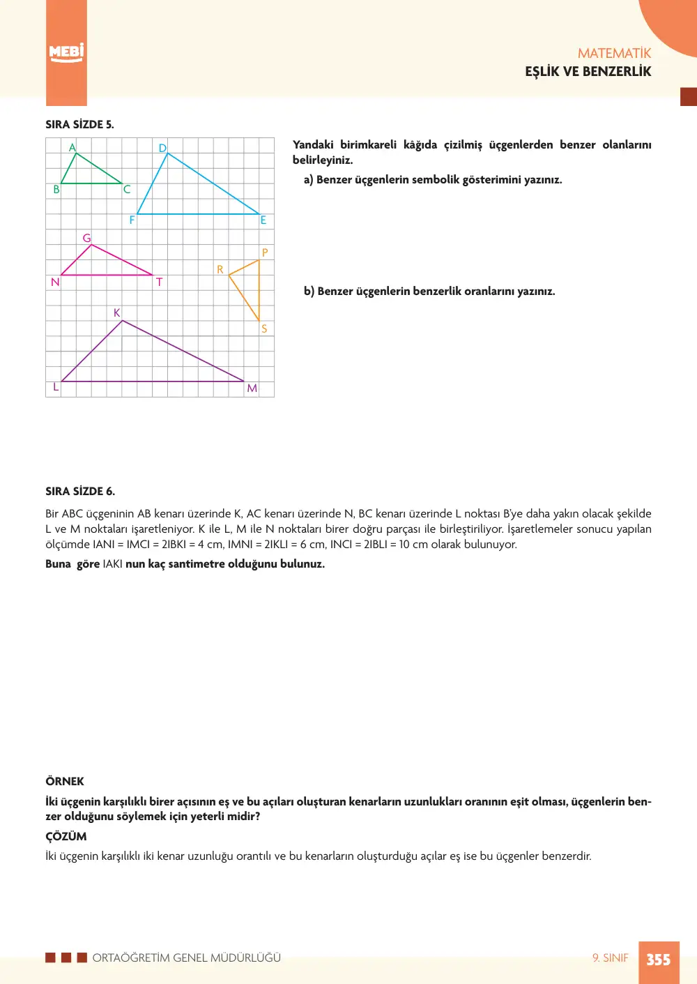 9. Sınıf Matematik Bireysel Öğrenme Etkinlikleri (2026-2027) sayfa 353