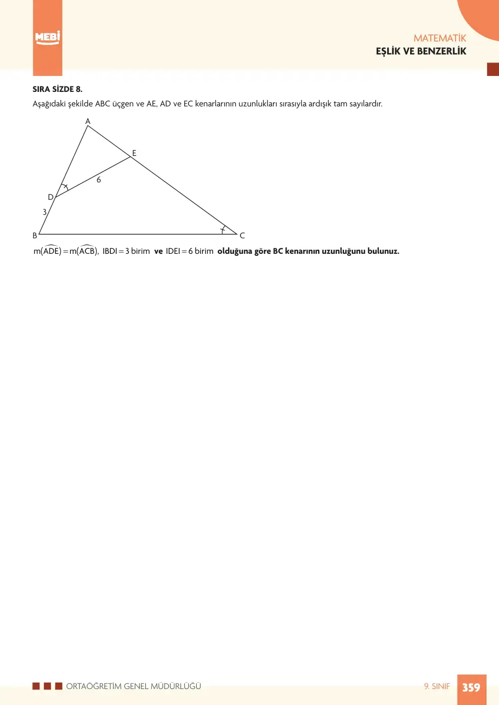 9. Sınıf Matematik Bireysel Öğrenme Etkinlikleri (2026-2027) sayfa 357