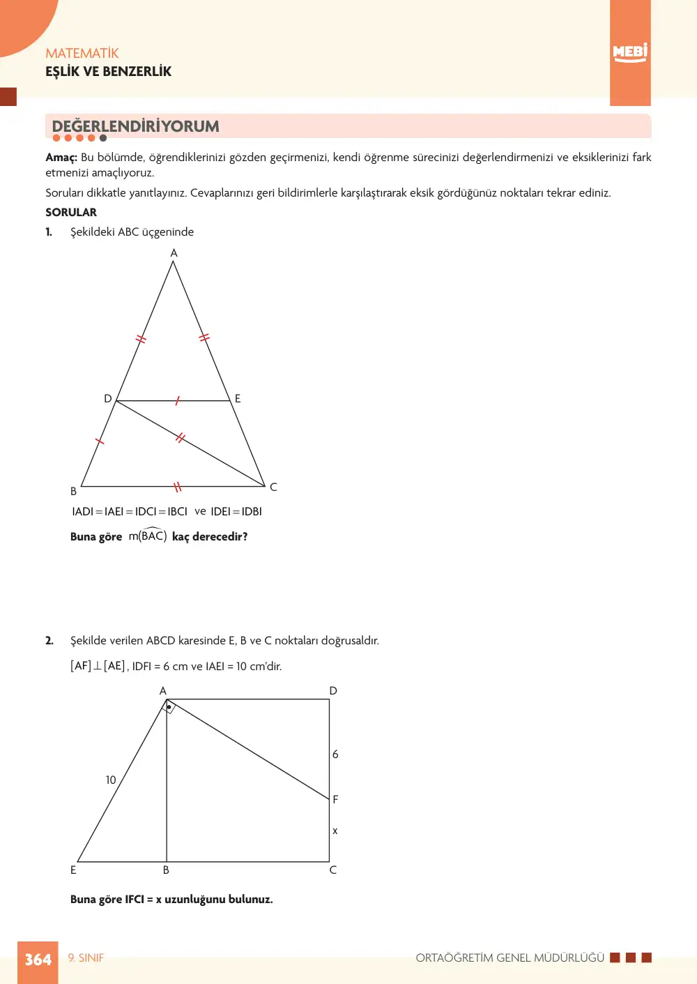 9. Sınıf Matematik Bireysel Öğrenme Etkinlikleri (2026-2027) sayfa 362