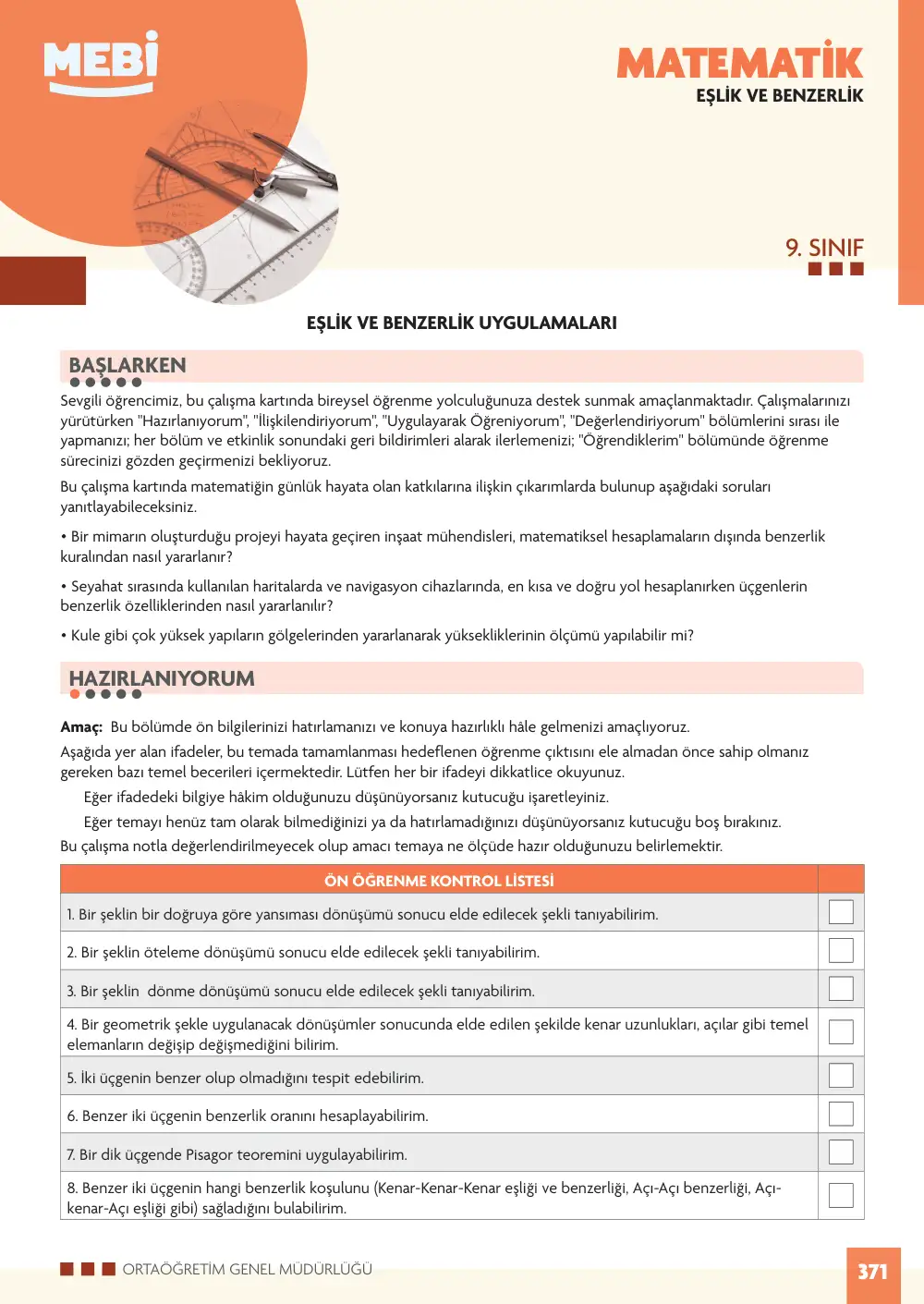 9. Sınıf Matematik Bireysel Öğrenme Etkinlikleri (2026-2027) sayfa 369